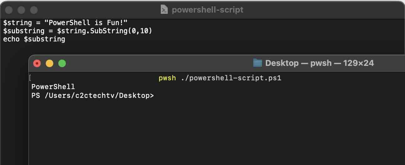 PowerShell SubString Example